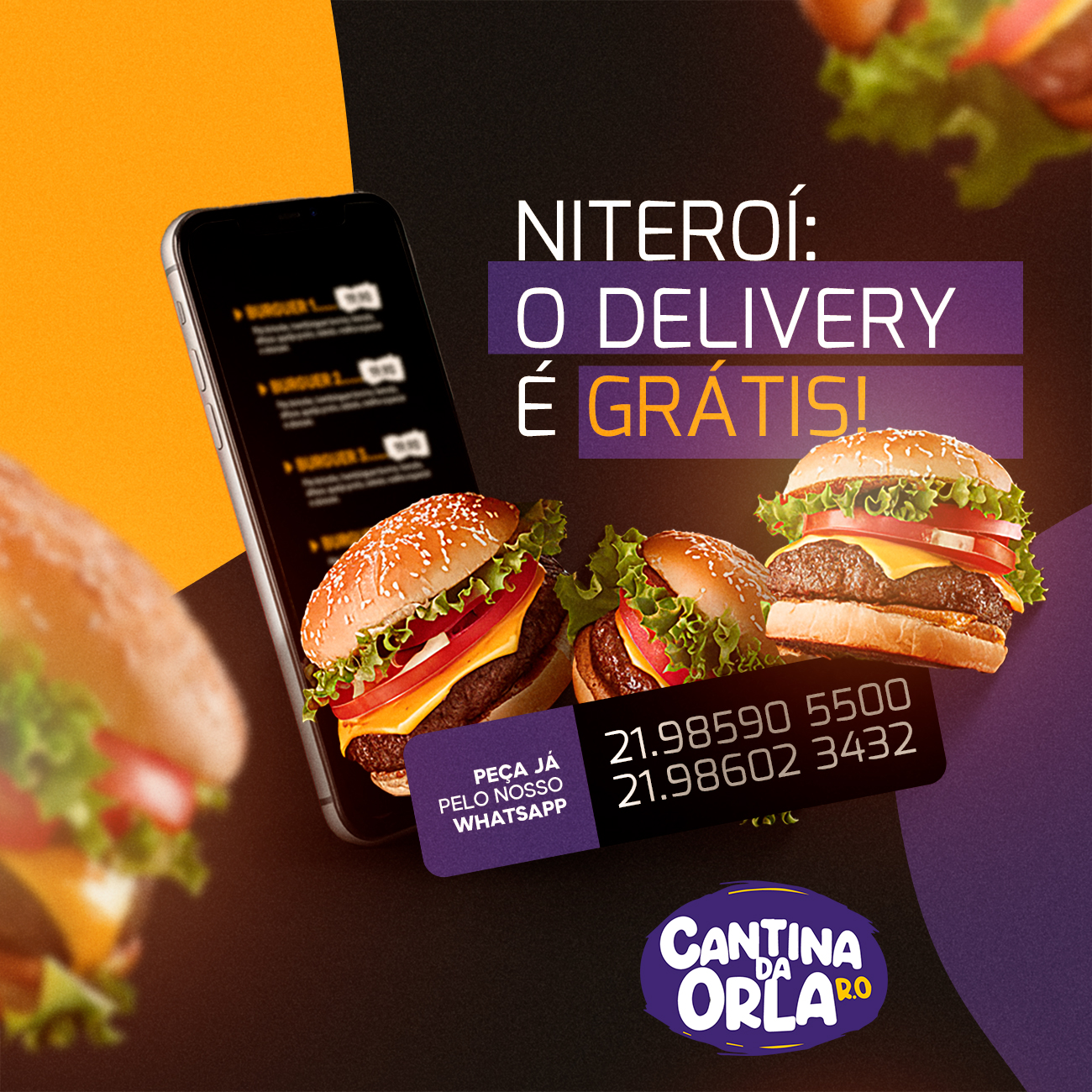 Tá com fome? Vem conhecer os burgers do Cantinho da Orla! Os melhores de Niterói!